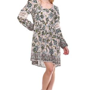 Llove NWOT  boho Floral peasant mini dress size M
